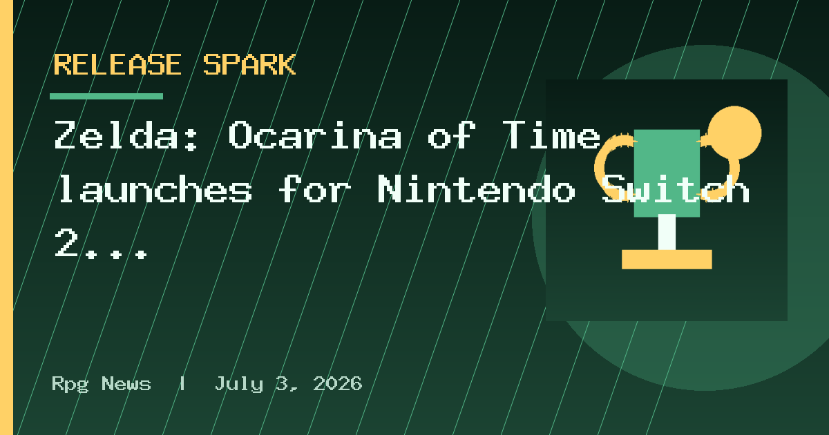 Zelda: Ocarina of Time launches for Nintendo Switch 2 on 5th November